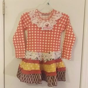 Jelly the pug thanksgiving dress size 4 NWT